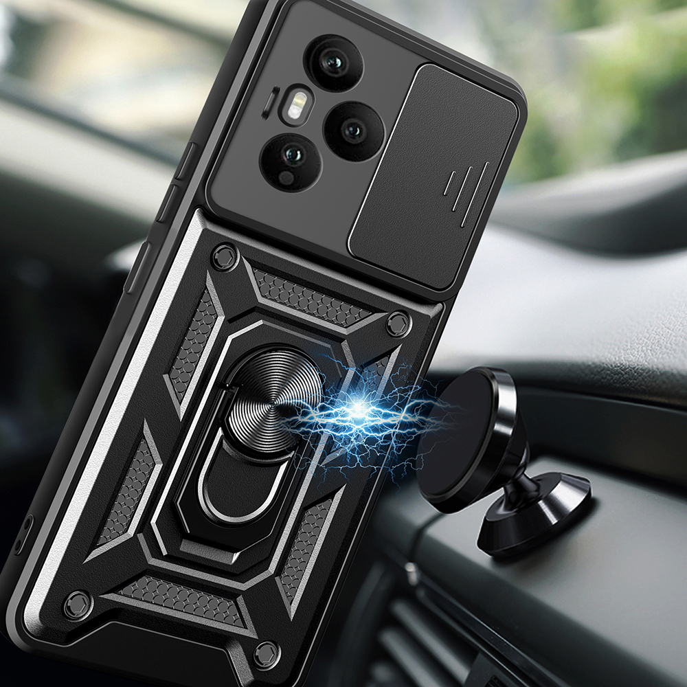 Honor 400 Pro Kılıf Magnetik Standlı Kamera Korumalı Zore Sürgülü Vega Kapak - 5