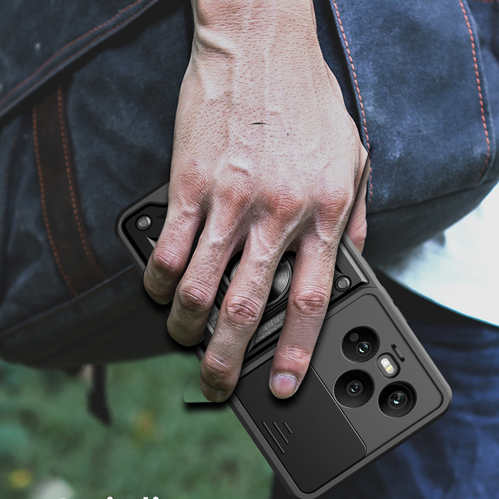 Honor 400 Pro Kılıf Magnetik Standlı Kamera Korumalı Zore Sürgülü Vega Kapak - 12