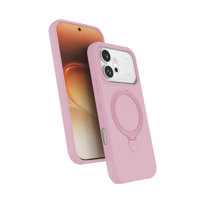 Honor 600 5G Kılıf M-safe Şarj Özellikli Standlı Zore Samara Kapak Pembe