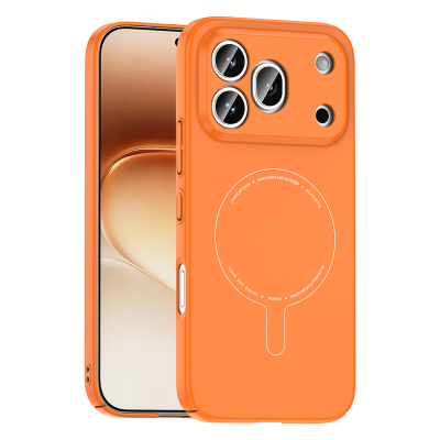 Honor 600 Pro 5G Case with M-Safe Charging and Camera Protection - Zore Elio Hard PC Cover Orange