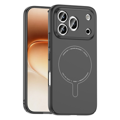 Honor 600 Pro 5G Case with M-Safe Charging and Camera Protection - Zore Elio Hard PC Cover Black