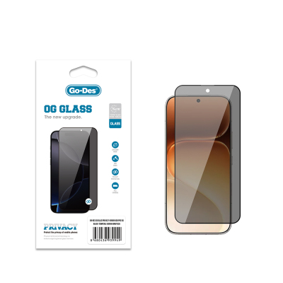 Honor 600 Pro 5G Go Des OG Glass Privacy Antistatic Tempered Glass Screen Protector Black