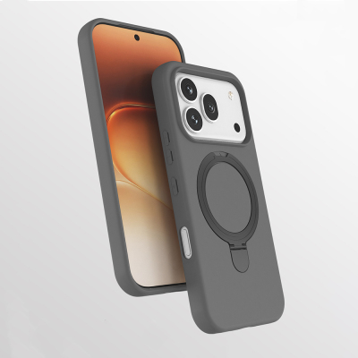 Honor 600 Pro 5G Kılıf M-safe Şarj Özellikli Standlı Zore Samara Kapak Titanyum-Gri