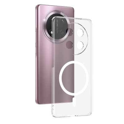 Honor Magic 7 Lite Camera Protected M-Safe Charging Feature Transparent Zore London Hard PC Case Şeffaf