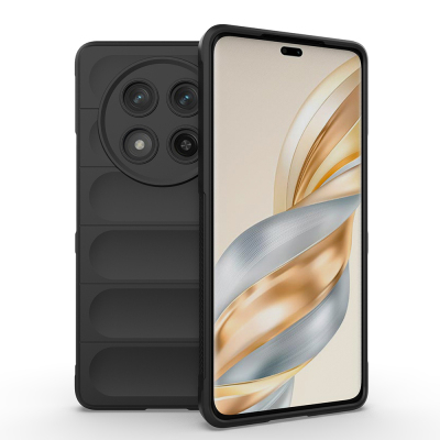 Honor Magic 7 Lite Kılıf Esnek TPU Oyuklu Arka Yüzey Tasarımlı Zore Etnik Silikon Kapak Siyah