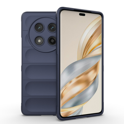 Honor Magic 7 Lite Kılıf Esnek TPU Oyuklu Arka Yüzey Tasarımlı Zore Etnik Silikon Kapak Lacivert