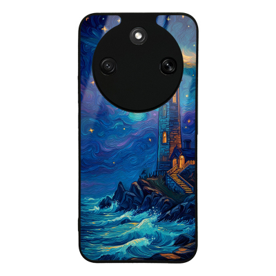 Honor Magic 8 Lite 5G Case with Camera Protection, Patterned Zore Lusi Cover Deniz Feneri