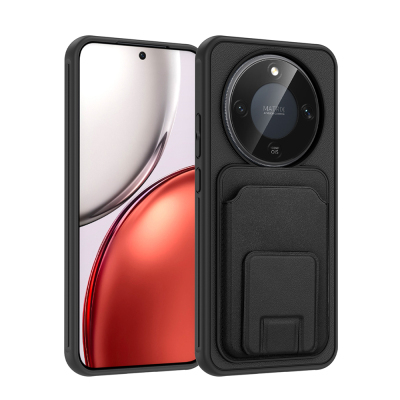 Honor Magic 8 Lite 5G Case with Card Holder TPU Zore Bikart Cover Black