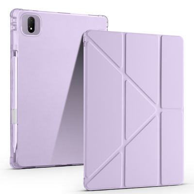 Honor MagicPad 2 Kılıf Zore Tri Folding Kalem Bölmeli Standlı Kılıf Lila