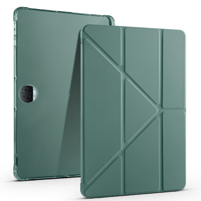 Honor Pad 9 Case Zore Tri Folding Pen Compartment Stand Case Dark Green