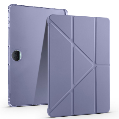 Honor Pad 9 Case Zore Tri Folding Pen Compartment Stand Case Purple