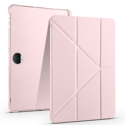 Honor Pad 9 Case Zore Tri Folding Pen Compartment Stand Case Rose Gold