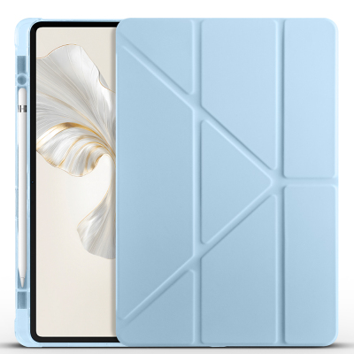 Honor Pad 9 Case Zore Tri Folding Pen Compartment Stand Case Blue