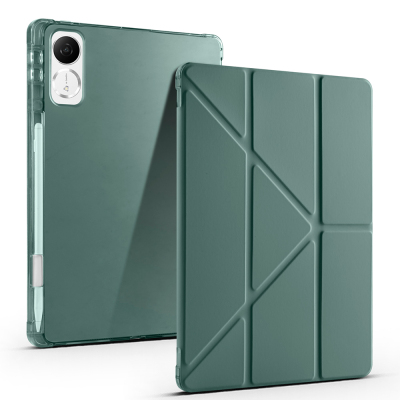 Honor Pad GT Case Zore Tri Folding Pen Compartment Stand Case Dark Green