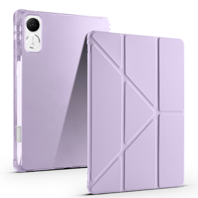 Honor Pad GT Case Zore Tri Folding Pen Compartment Stand Case Lila