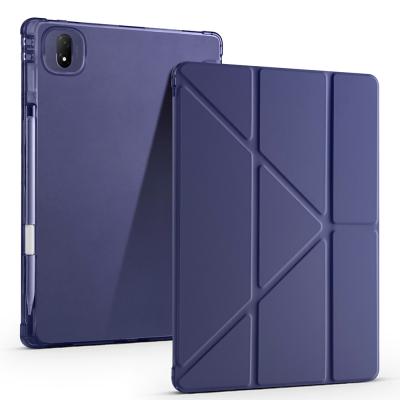 Honor Pad GT Pro Kılıf Zore Tri Folding Kalem Bölmeli Standlı Kılıf Lacivert