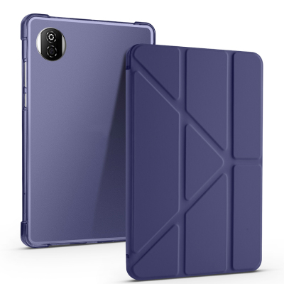 Honor Pad X7 8.7 Kılıf Zore Tri Folding Kalem Bölmeli Standlı Kılıf Lacivert