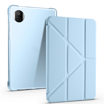 Honor Pad X7 8.7 Kılıf Zore Tri Folding Kalem Bölmeli Standlı Kılıf Mavi