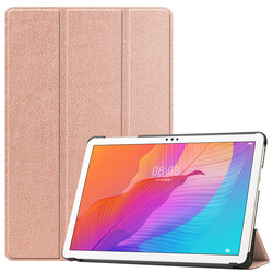 Honor Pad X8 Zore Smart Cover Standlı 1-1 Kılıf Rose Gold