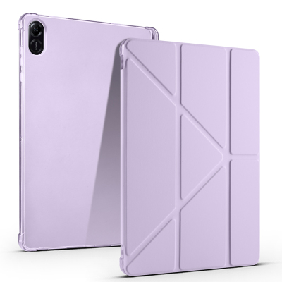 Honor Pad X8A Case Zore Tri Folding Stand Case with Pen Compartment Lila