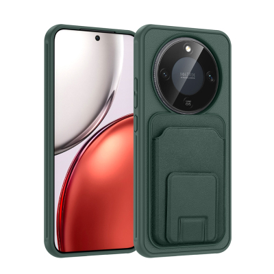 Honor X9D Case with Card Holder TPU Zore Bikart Cover Dark Green