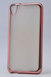 HTC Desire 820 Kılıf Zore Lazer Kaplama Silikon Rose Gold