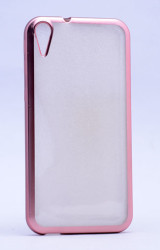 HTC Desire 830 Kılıf Zore Lazer Kaplama Silikon Rose Gold