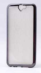 HTC One A9 Kılıf Zore Lazer Kaplama Silikon Siyah