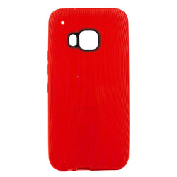 HTC One M9 Case Zore Line Silicon Cover Red