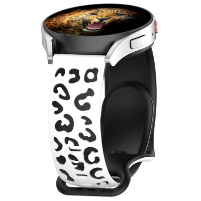 Huawei GT2 42mm Zore KRD-140 20mm Silikon Kordon Strap Kayış Beyaz-Siyah