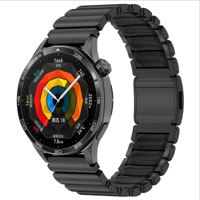 Huawei GT2 46mm Zore KRD-151 22mm Metal Silicone Band Black
