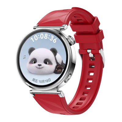 Huawei GT4 41mm Zore KRD-129 18mm Silicone Cord Strap Strap Red