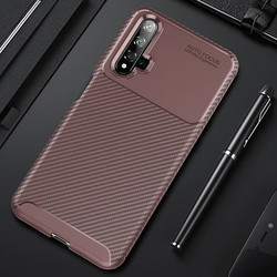 Huawei Honor 20 Case Zore Negro Silicon Cover Brown