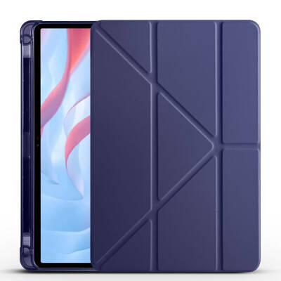 Huawei Honor Pad X8 Pro 11.5' Case Zore Tri Folding Stand Case with Pen Compartment Navy blue