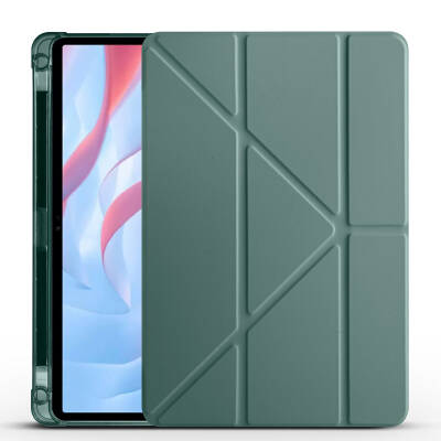 Huawei Honor Pad X8 Pro 11.5' Case Zore Tri Folding Stand Case with Pen Compartment Dark Green