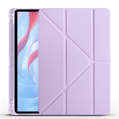 Huawei Honor Pad X9 11.5' Case Zore Tri Folding Stand Case with Pen Compartment Lila