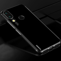 Huawei Honor Play Kılıf Zore Dört Köşeli Lazer Silikon Kapak Siyah