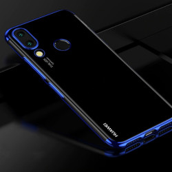 Huawei Honor Play Kılıf Zore Dört Köşeli Lazer Silikon Kapak Mavi