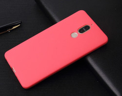 Huawei Mate 10 Lite Kılıf Zore İmax Silikon Kamera Korumalı Kırmızı