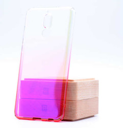 Huawei Mate 10 Lite Kılıf Zore Renkli Transparan Kapak Pembe
