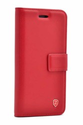 Huawei Mate 20 Lite Kılıf Zore New Delüxe Kapaklı Standlı Kılıf Kırmızı