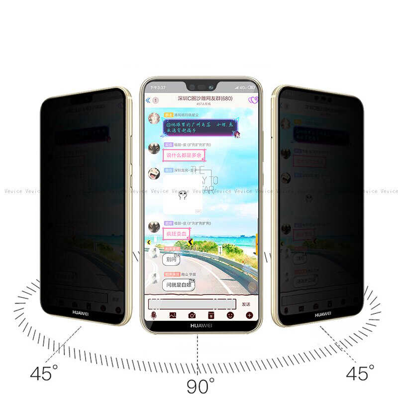 Huawei Mate 20 Lite Zore New 5D Privacy Tempered Screen Protector - 2