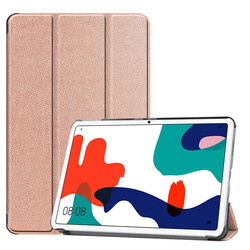 Huawei Mate Pad 10.4 Zore Smart Cover Stand 1-1 Case Rose Gold