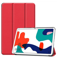 Huawei MatePad 10.4 Zore Smart Cover Standlı 1-1 Kılıf Kırmızı