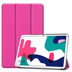 Huawei MatePad 10.4 Zore Smart Cover Standlı 1-1 Kılıf Pembe