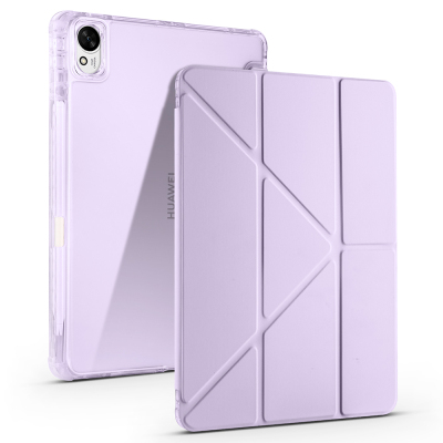 Huawei Matepad 11.5 2025 Case Zore Tri Folding Stand Case with Pen Compartment Lila