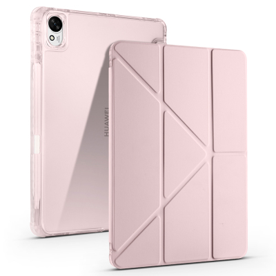 Huawei Matepad 11.5 2025 Case Zore Tri Folding Stand Case with Pen Compartment Rose Gold