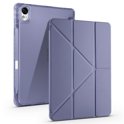 Huawei Matepad 11.5 2025 Case Zore Tri Folding Stand Case with Pen Compartment Purple