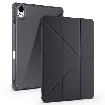 Huawei Matepad 11.5 2025 Kılıf Zore Tri Folding Kalem Bölmeli Standlı Kılıf Siyah