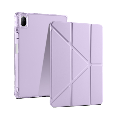 Huawei Matepad SE 11 Case Zore Tri Folding Stand Case with Pen Compartment Lila